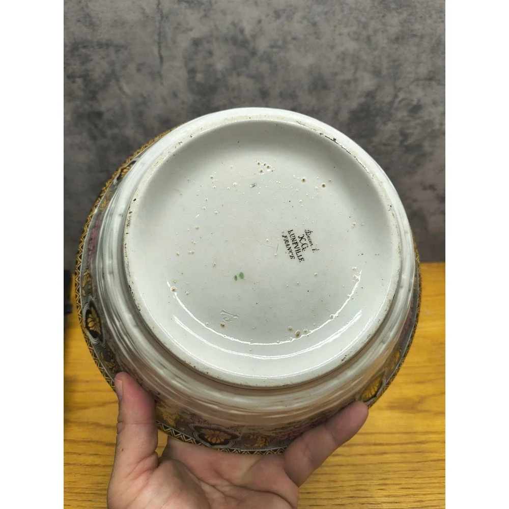 ANTIQUE FRENCH KG‎ LUNEVILLE POTTERY BOWL